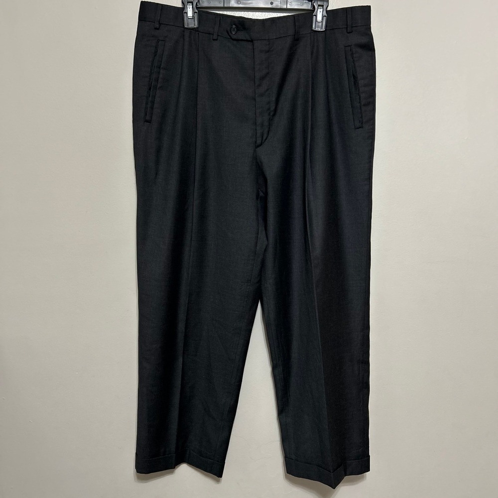 Sartori Loro Piana Mens Dress Pants Super 150s Wool 36X27 Charcoal Grey Trousers